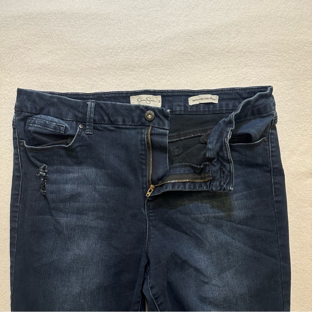 Jessica Simpson Curvy High Rise Skinny Jean Distressed Blue Women’s Plus Size 32 - Picture 6 of 8